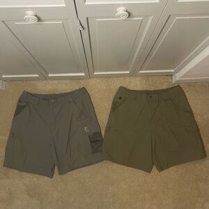 Lot of 2 Reel Legends Green & Grey Fishing Cargo Shorts